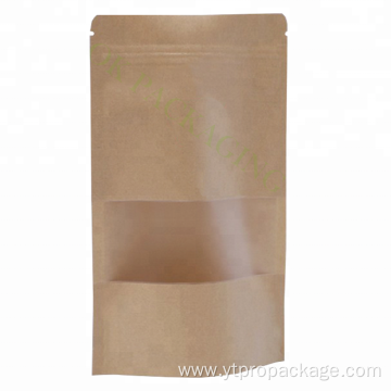 Food-Grade Plastic zipper kraft paper bag with window